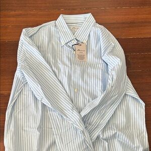 Peter Millar Light Blue Striped Dress Shirt